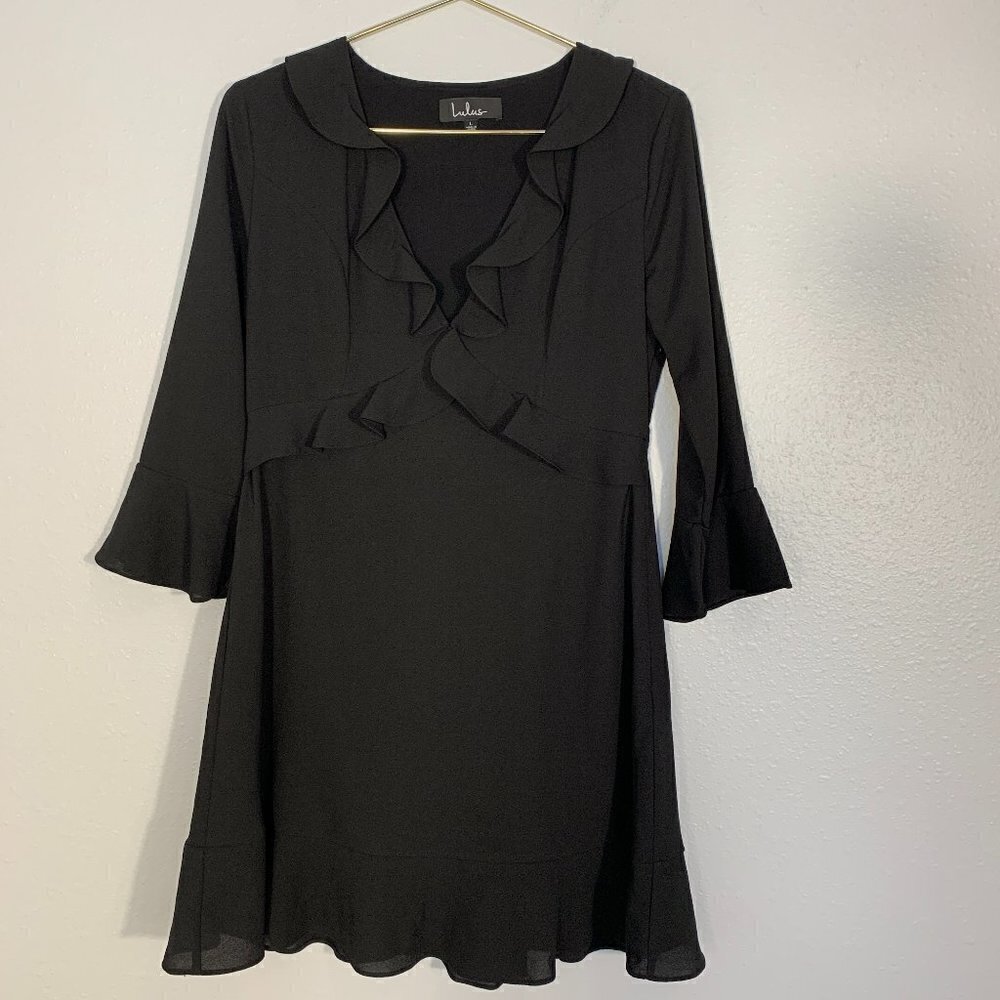 Lulu's Black Ruffled Mini Dress - Picture 2 of 8